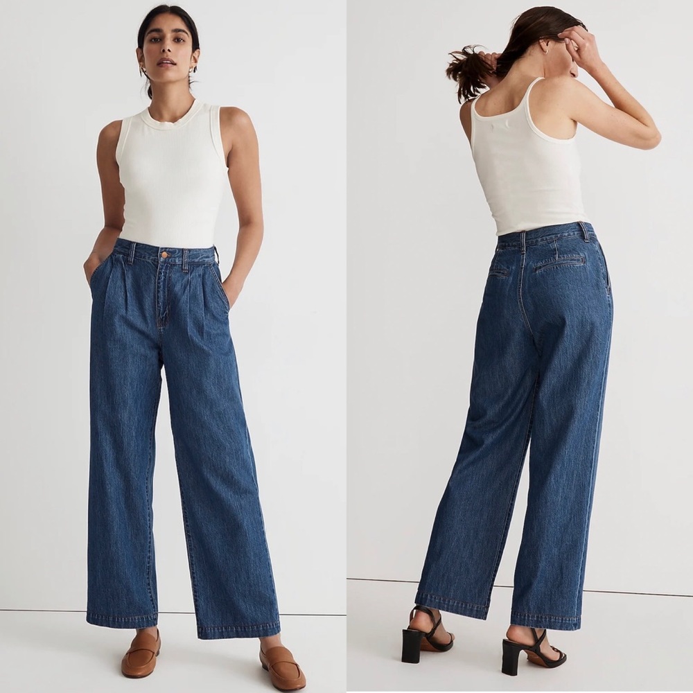 Madewell The Tall Harlow Wide-Leg Jean in Fairson Wash size 25T Baggy Straight
